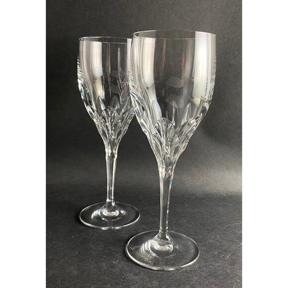 Gorham Diamond Clear Water Goblets - Set of 2 Fine Crystal Stemware - Picture 2 of 10